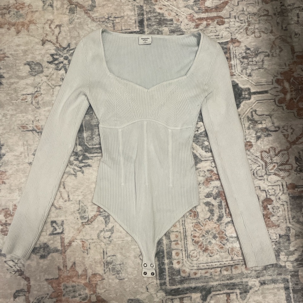 Abercrombie & Fitch Gray Asymmetrical Fitted Bodysuit